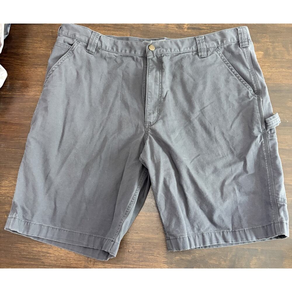 Carhartt Shorts Men 40 Rugged Flex Canvas Work Relaxed Fit Blue Carpenter
